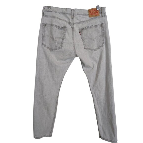 Vintage Levis 512 light Gray Denim Jeans W36 L30 Distressed Ripped Knees - Picture 2 of 16